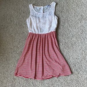 XS white and red mini dress
